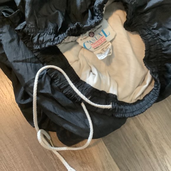 Vintage 80's Casual Club Women's Size Small Nylon Track Pants Black Zipper Ankle - Picture 8 of 10